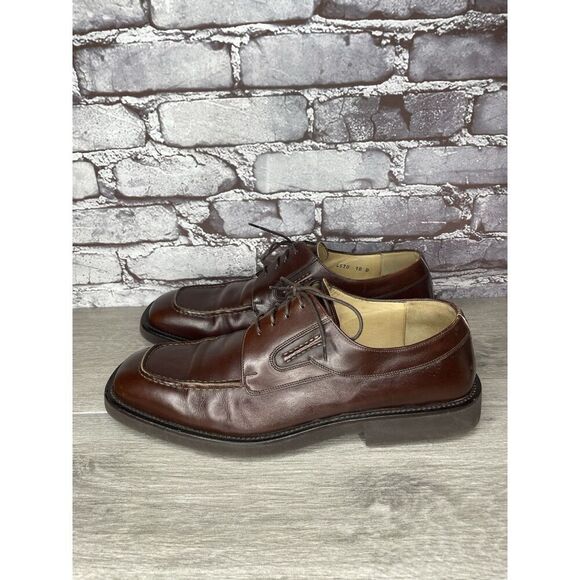 PRINCIPE Brown Leather Square Toe XL Light Oxfords Lace Shoes Men Sz 10D US/43EU main image 6